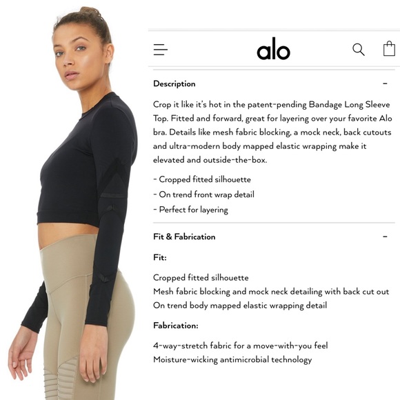 ALO yoga bandage long sleeve top - Picture 2 of 6